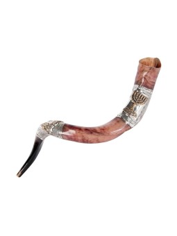 Menorah à sept branches en argent sterling Yeme... | Shofars en argent sterling
