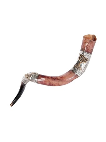 Menorah à sept branches en argent sterling Yeme... | Shofars en argent sterling