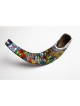 Shofar en corne de bélier peint à la main de Jérusalem | Shofars décorés