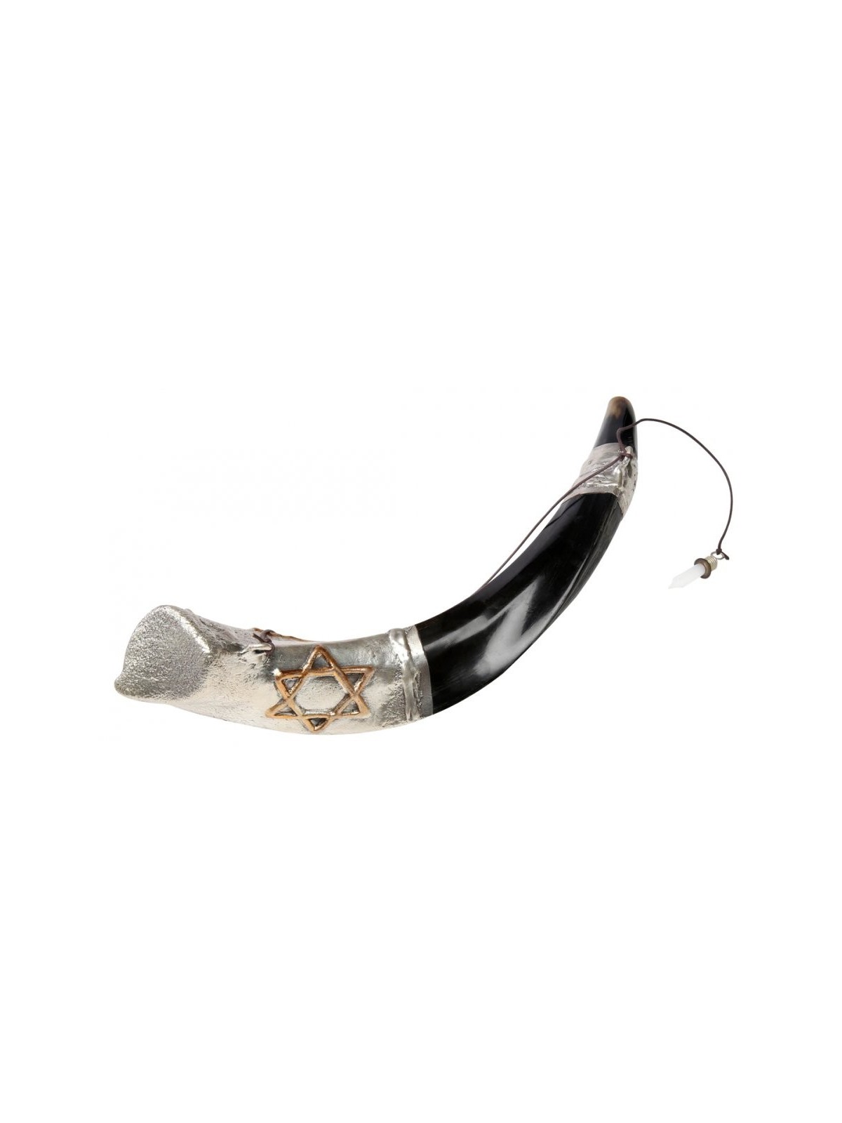 Onction du Shofar yéménite en argent sterling... | Shofars en argent sterling
