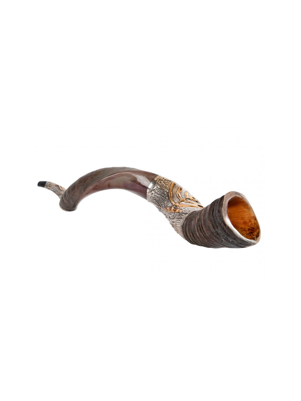 Menorah couleur or sur argent sterling Yem... | Shofars en argent sterling