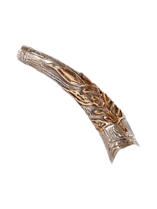 Gold Color Menorah on Sterling Silver Yem... | Sterling Silver Shofars