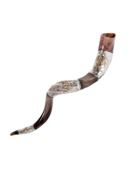 Pièce de palmier dattier et argent sterling de Jérusalem... | Shofars en argent sterling