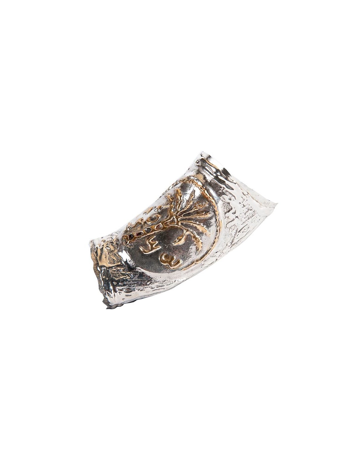 Pièce de palmier dattier et argent sterling de Jérusalem... | Shofars en argent sterling