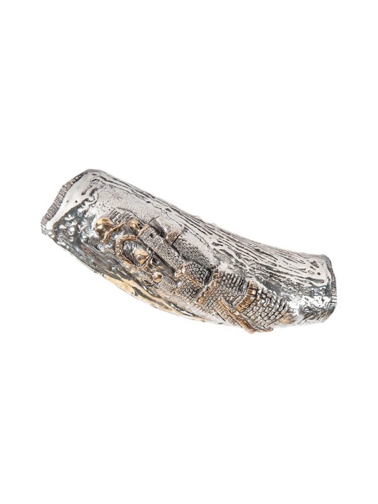 Pièce de palmier dattier et argent sterling de Jérusalem... | Shofars en argent sterling