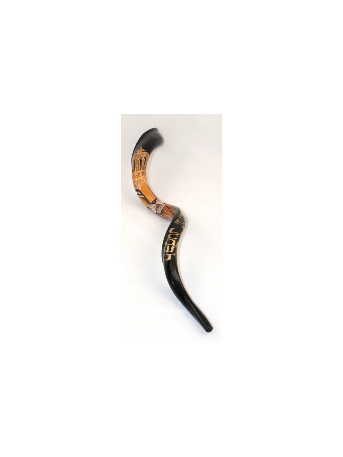 Lion de Shofar yéménite peint à la main de Juda avec... | Shofars décorés