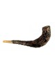 Superbe Shofar en corne de bélier relié en cuir | Shofars décorés