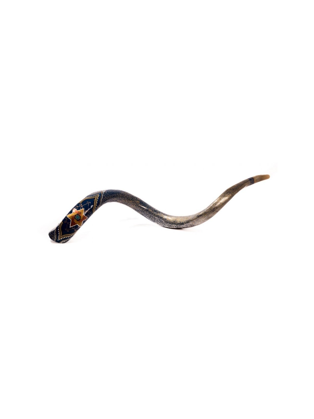 Collectionneurs peints à la main yéménite Shofar Gold St... | Shofars décorés