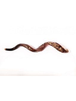 Shofar yéménite sculpté à la main Conception de vigne 3D | Shofars décorés
