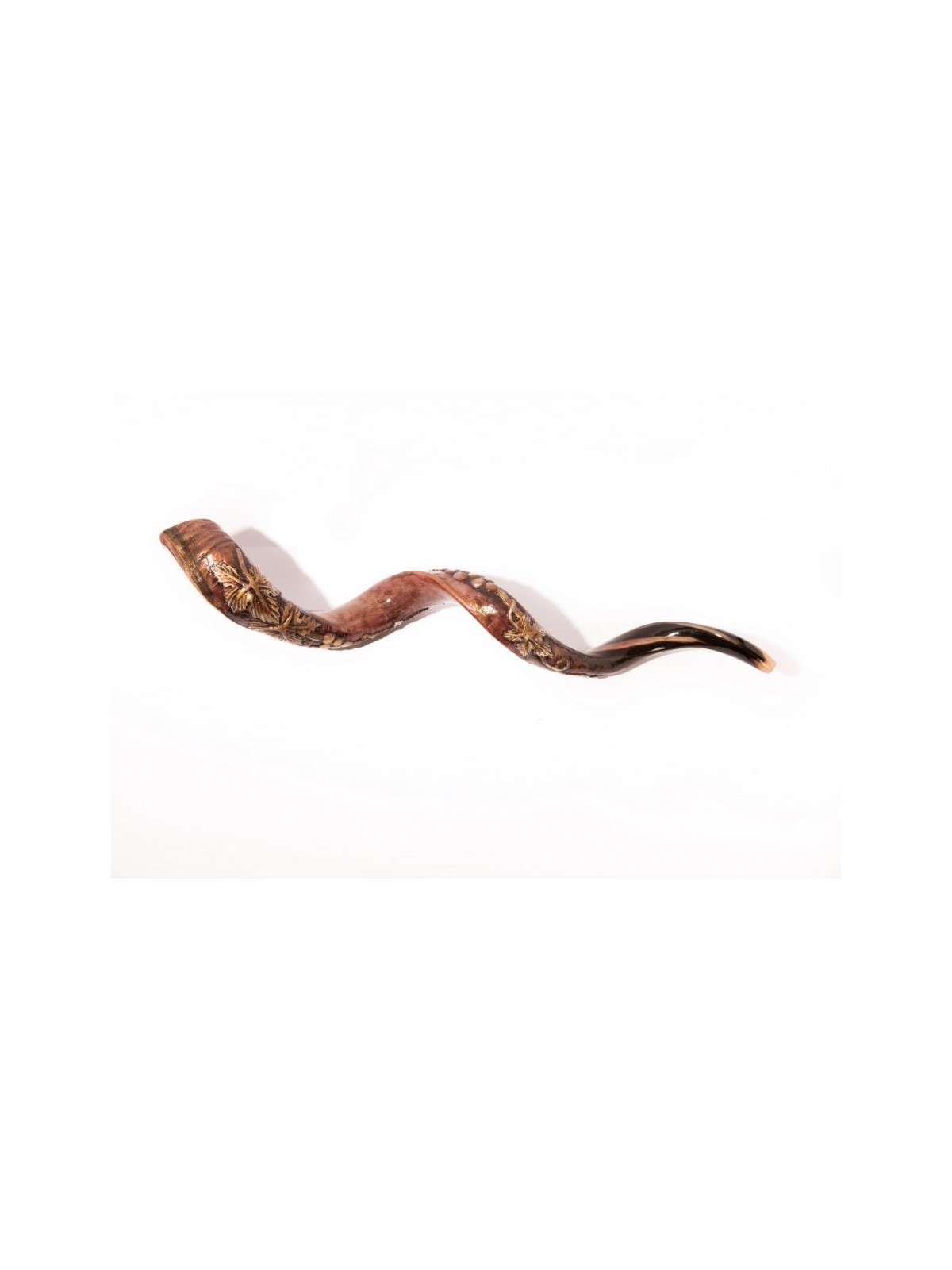 Shofar yéménite sculpté à la main Conception de vigne 3D | Shofars décorés
