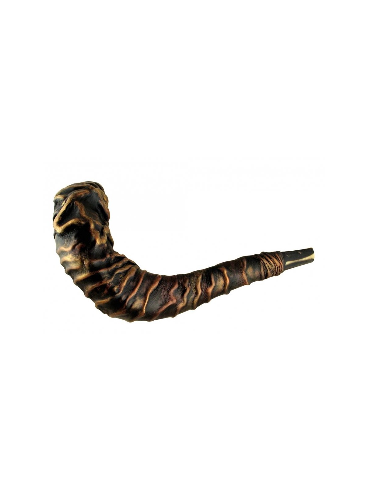 Cuir relié Rams Horn Shofar Étoile de David | Shofars décorés
