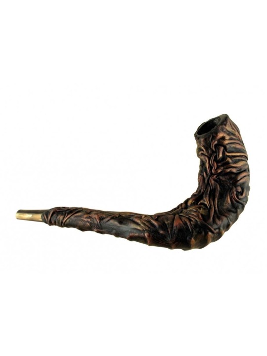 Cuir relié Rams Horn Shofar Étoile de David | Shofars décorés