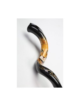 Lion Shofar yéménite peint à la main de Juda | Shofars décorés