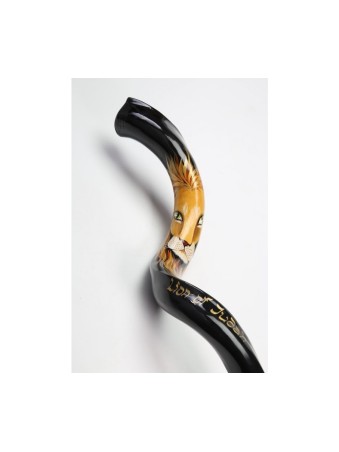 Lion Shofar yéménite peint à la main de Juda | Shofars décorés
