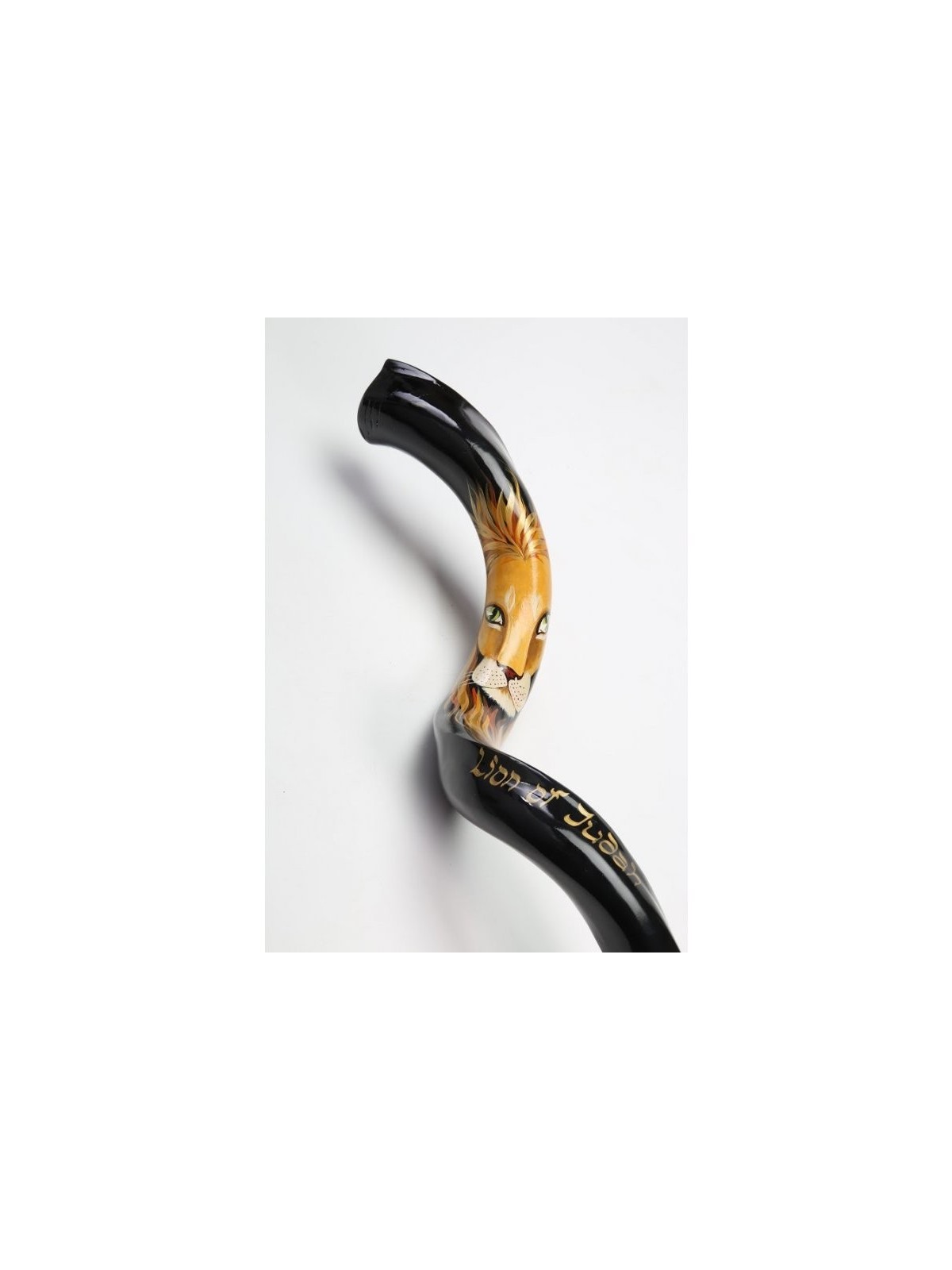 Lion Shofar yéménite peint à la main de Juda | Shofars décorés