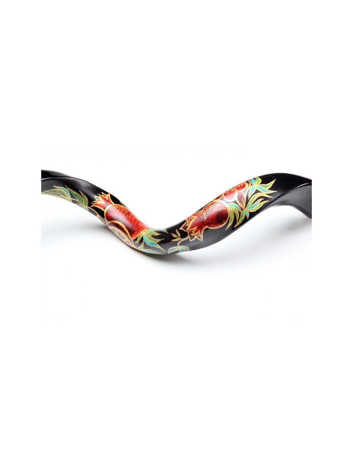 Shofar yéménite peint à la main avec grenades | Shofars décorés