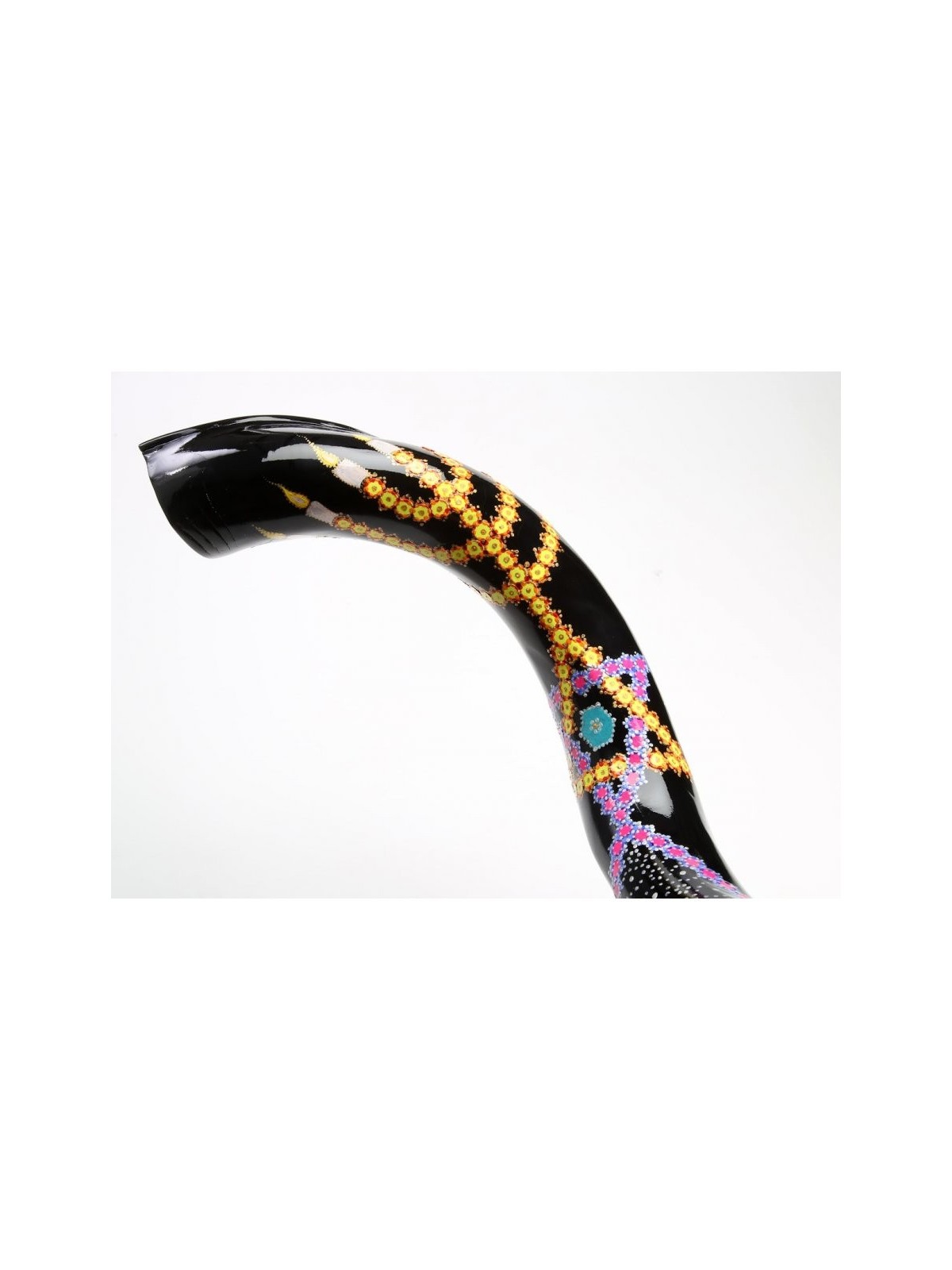 Shofar yéménite peint à la main avec menorah étoile... | Shofars décorés