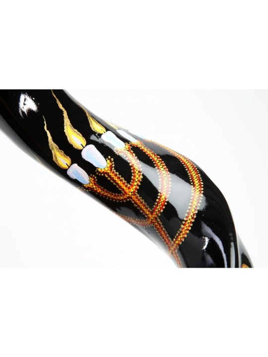 Shofar yéménite peint à la main avec menorah étoile... | Shofars décorés