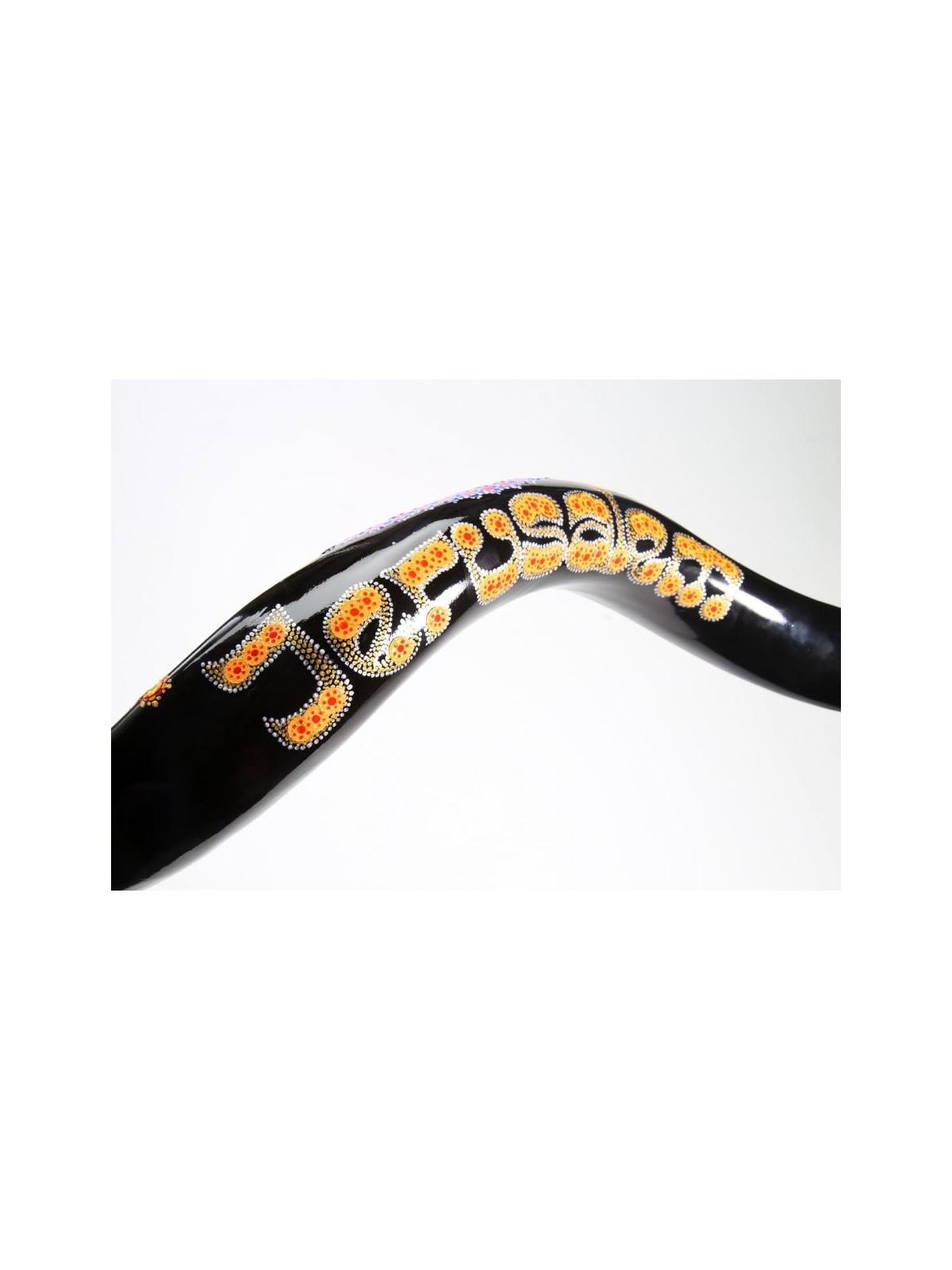 Shofar yéménite peint à la main avec menorah étoile... | Shofars décorés