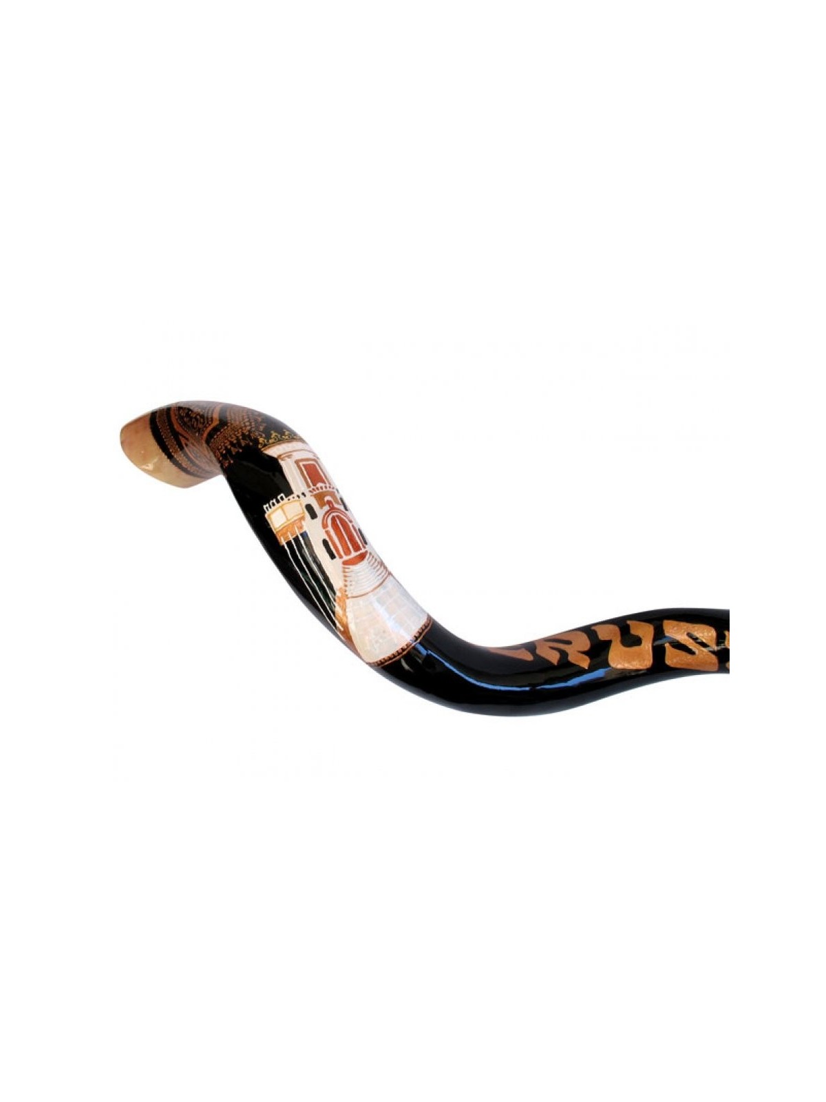 Temple Shofar yéménite peint à la main par les collectionneurs... | Shofars décorés