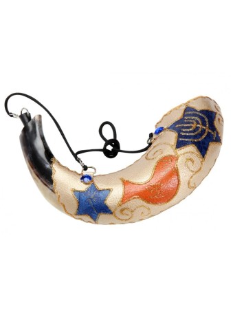 Colombe peinte de la paix onction corne de bélier Shofar | Shofars décorés