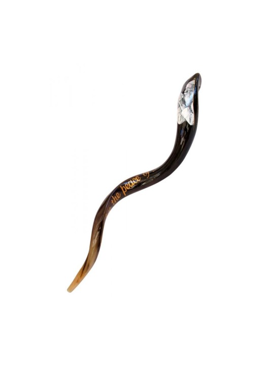 Shofar yéménite peint à la main pour collectionneurs Paix o... | Shofars décorés