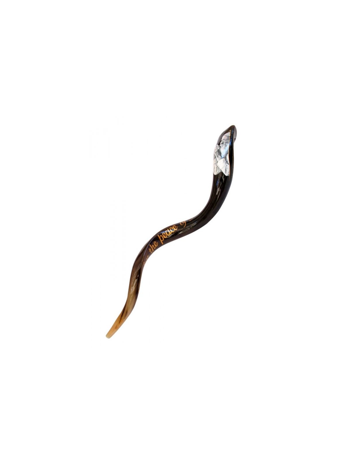 Shofar yéménite peint à la main pour collectionneurs Paix o... | Shofars décorés