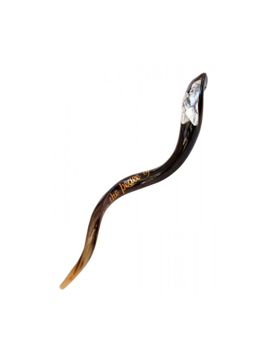 Shofar yéménite peint à la main pour collectionneurs Paix o... | Shofars décorés