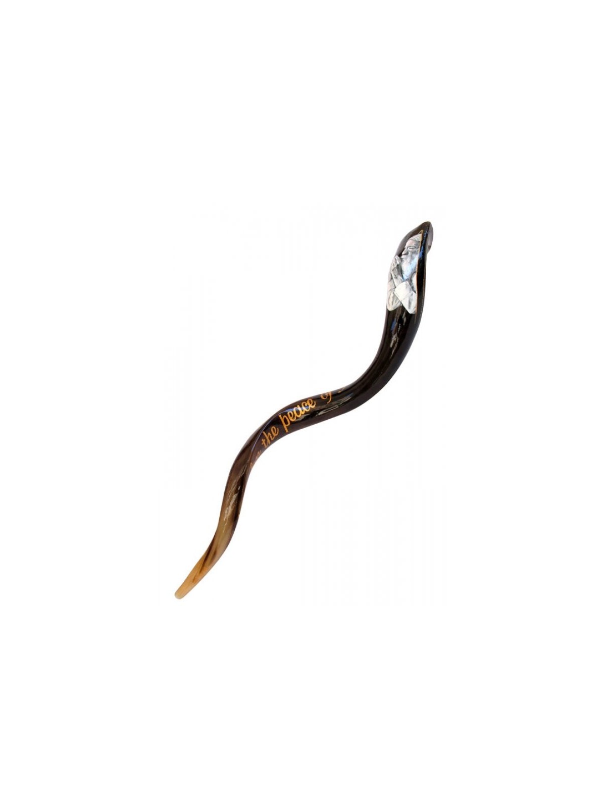 Shofar yéménite peint à la main pour collectionneurs Paix o... | Shofars décorés