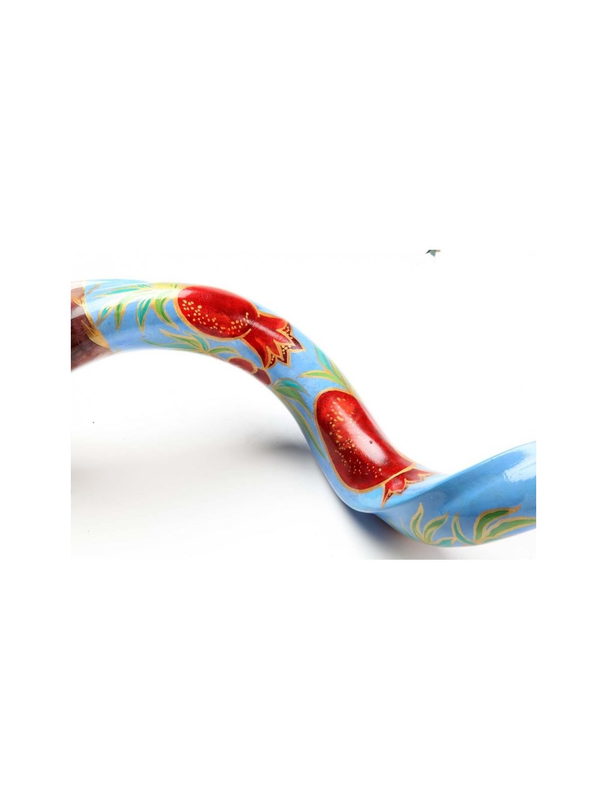 Shofar yéménite peint à la main avec grenade animée... | Shofars décorés