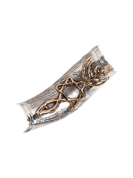 Menorah à sept branches étoile de David Sterli... | Shofars en argent sterling