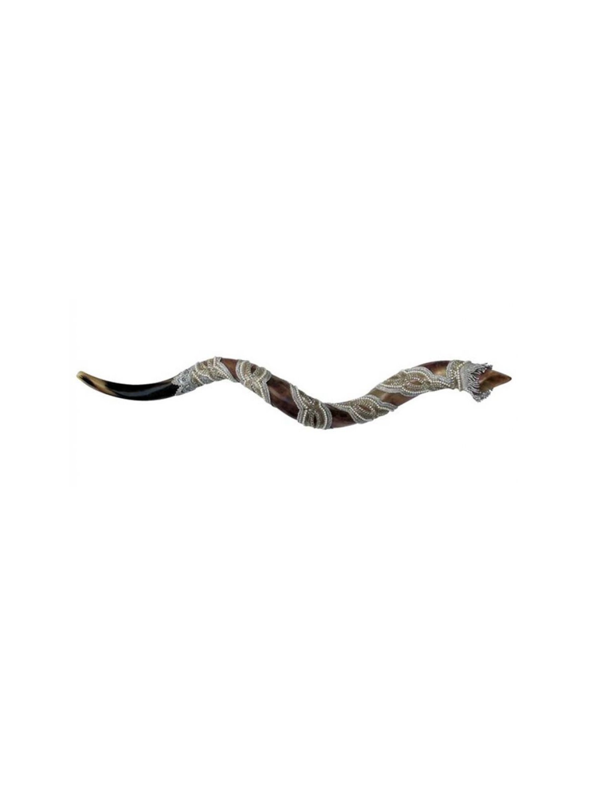Shofar décoré yéménite Pearl style yéménite | Shofars yéménites