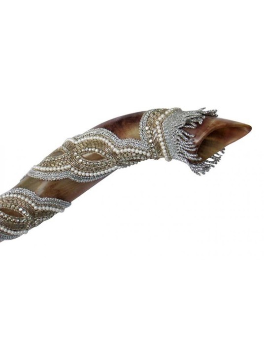 Shofar décoré yéménite Pearl style yéménite | Shofars yéménites