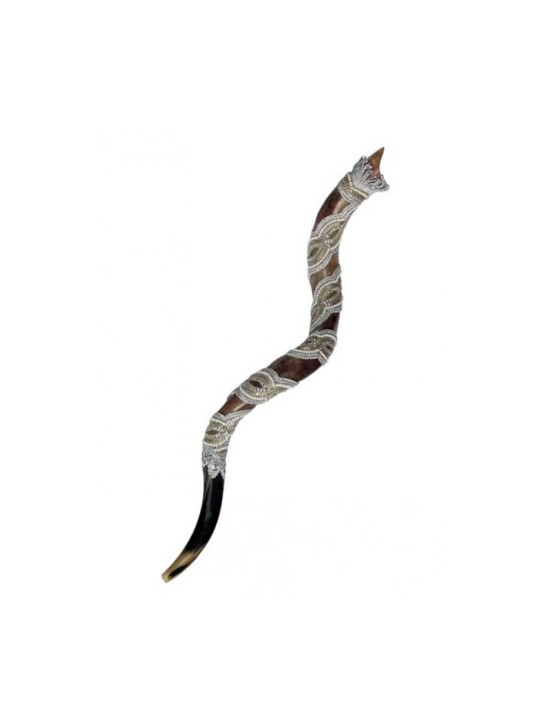 Shofar décoré yéménite Pearl style yéménite | Shofars yéménites