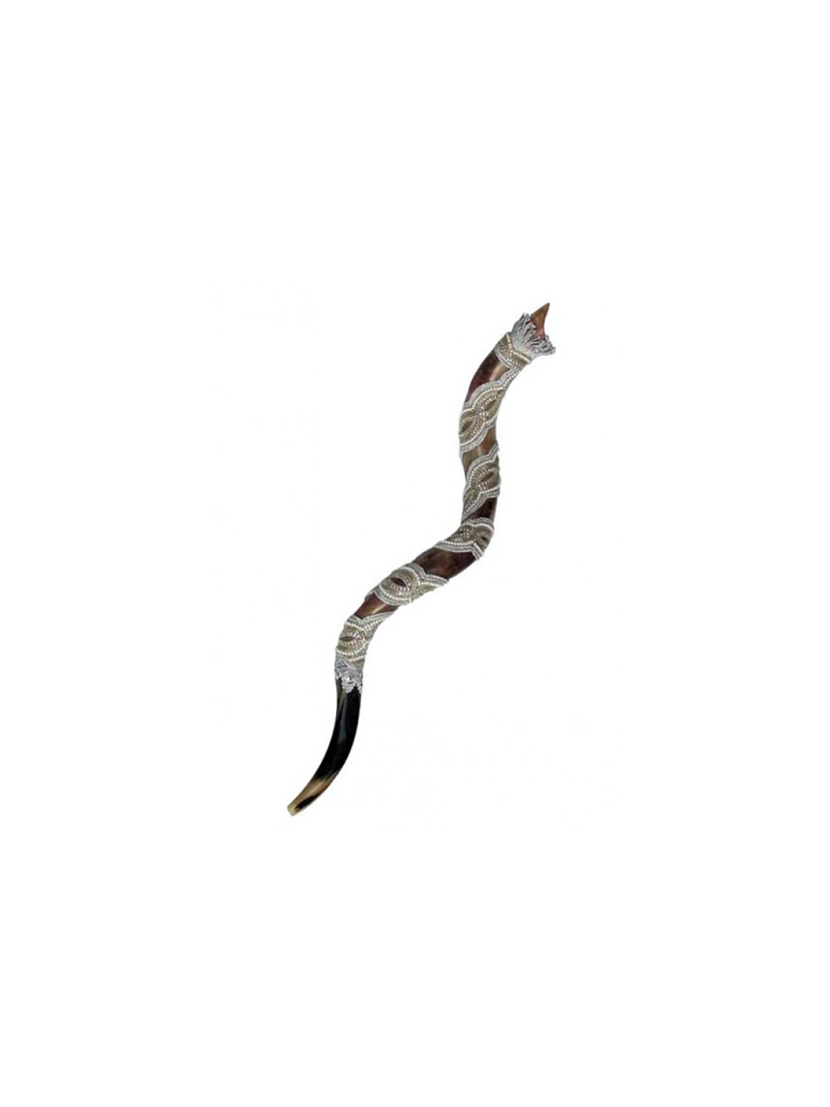 Yemenite Decorated Shofar Pearl Yemenite style | Yemenite Shofars