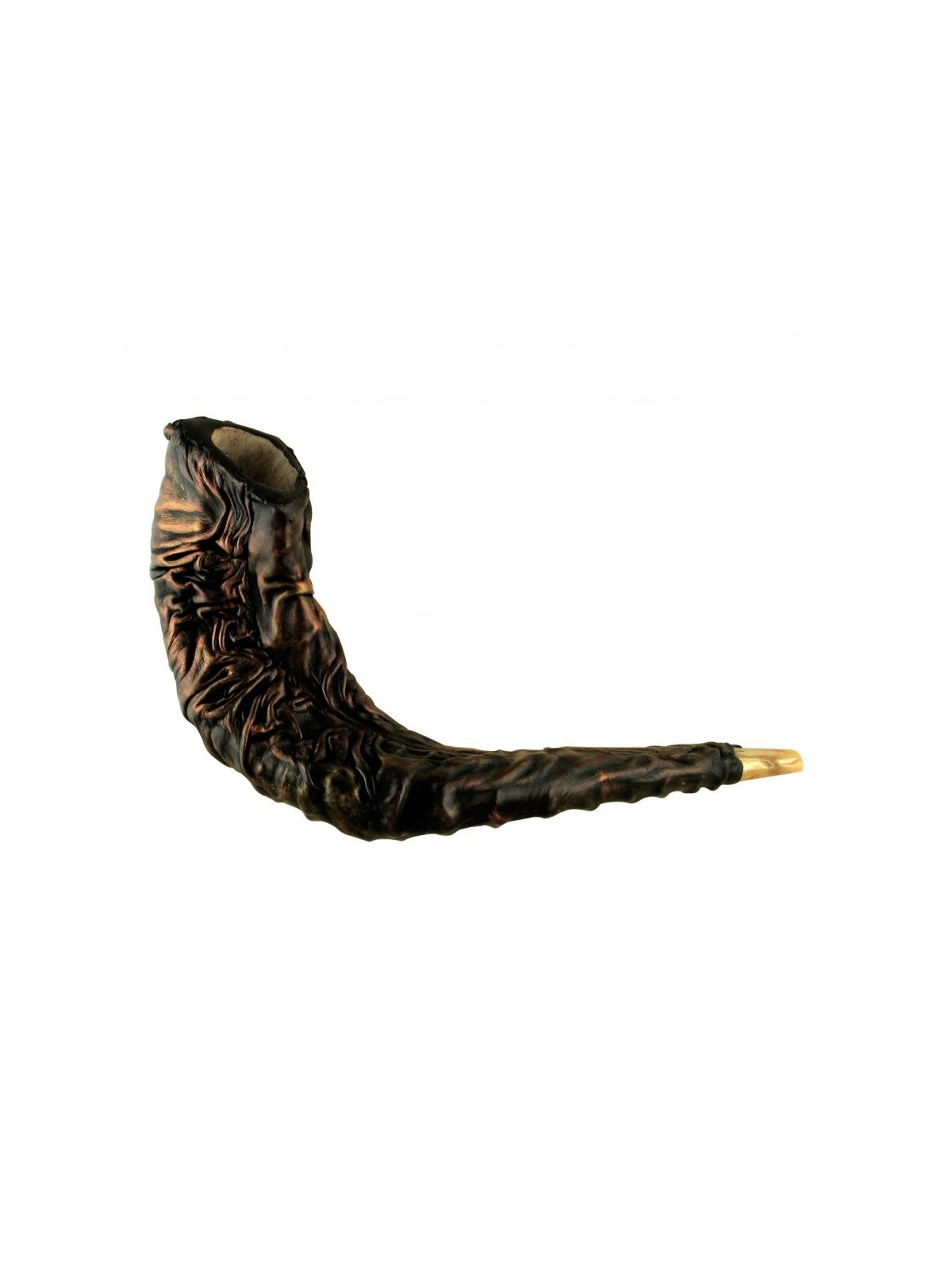 Shofar en corne de bélier relié en cuir distinctif %96... | Shofars décorés