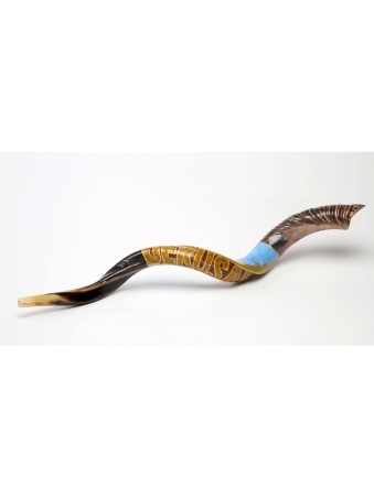 Shofar yéménite peint à la main Jérusalem | Shofars décorés