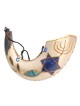 Onction peinte Corne de bélier Shofar Fish Design | Shofars décorés