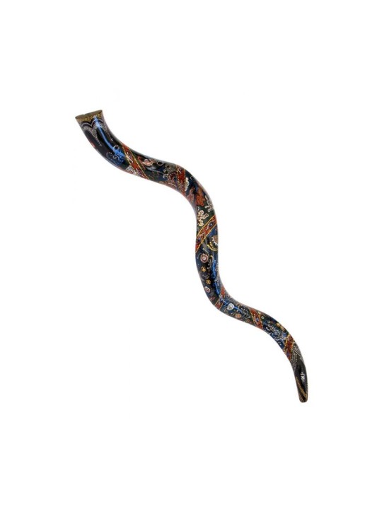 Collectors Hand Painted Yemenite Shofar Oriental | Decorated Shofars
