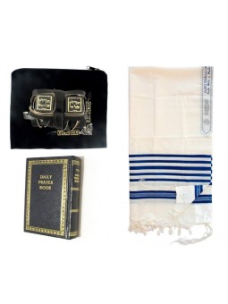 Ensemble de base de base sépharade Tefillin Tallit Bar Mizvah | Bar Mitzvah Téfilines