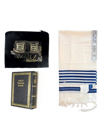 Ensemble de base de base sépharade Tefillin Tallit Bar Mizvah | Bar Mitzvah Téfilines