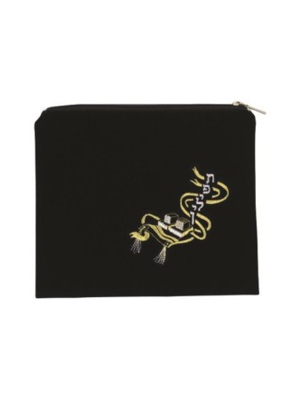 Dark Blue Velvet Tefillin Bag Embroidere... | Tefillin Bags & Carriers