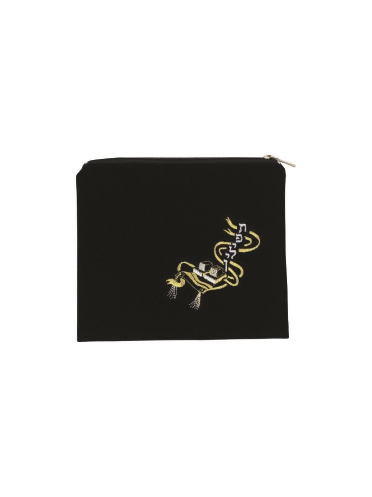 Sac Tefillin en velours bleu foncé brodé... | Sacs et supports de téfilines