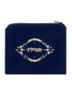 Sac Tefillin en velours bleu foncé brodé... | Sacs et supports de téfilines
