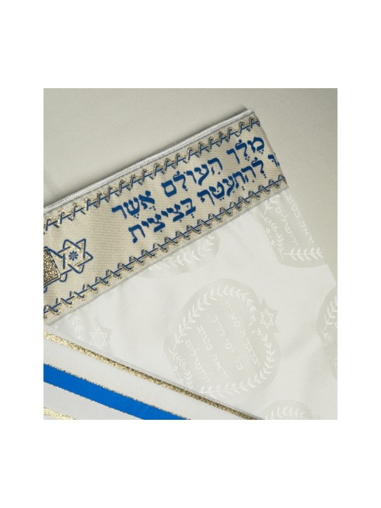 Talitnia Zion Paz Talit Châle de prière Bleu Go... | Talits traditionnels