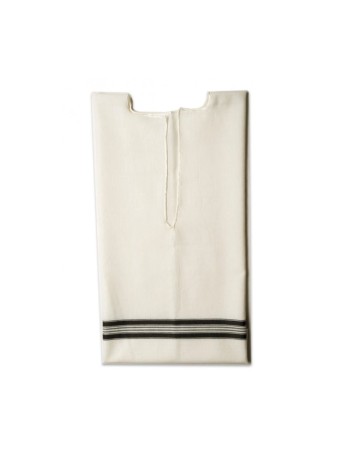 Talitnia Talit Katan en laine blanche sans frange centrale... | Talit Katan