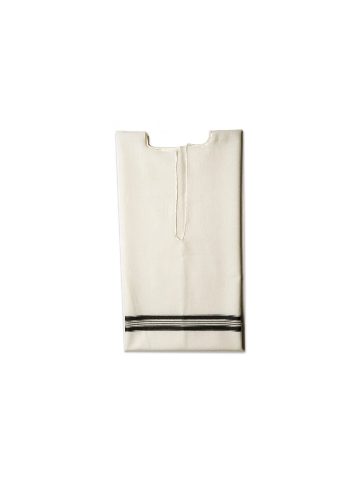 Talitnia Talit Katan en laine blanche sans frange centrale... | Talit Katan