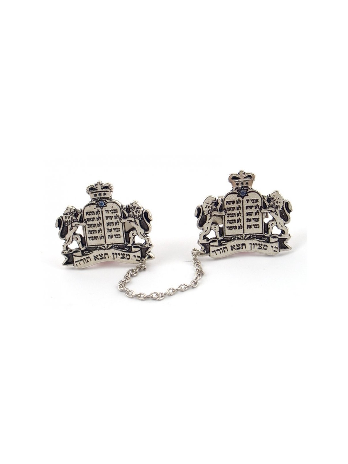 Plaqué Argent Talit Prière Châle Clips Tablettes Lion... | Pinces à talit