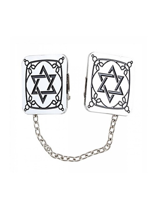 Clips de châle de prière Talit plaqués nickel, décoratifs... | Pinces à talit