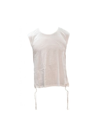 Maillot de corps sans manches blanc adulte avec Tzitzit | T-shirt Tzitzit